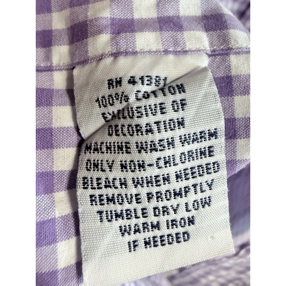 POLO Ralph Lauren Classic Fit Oxford men's shirt Purple Gingham Check XL Preppy - Picture 4 of 5